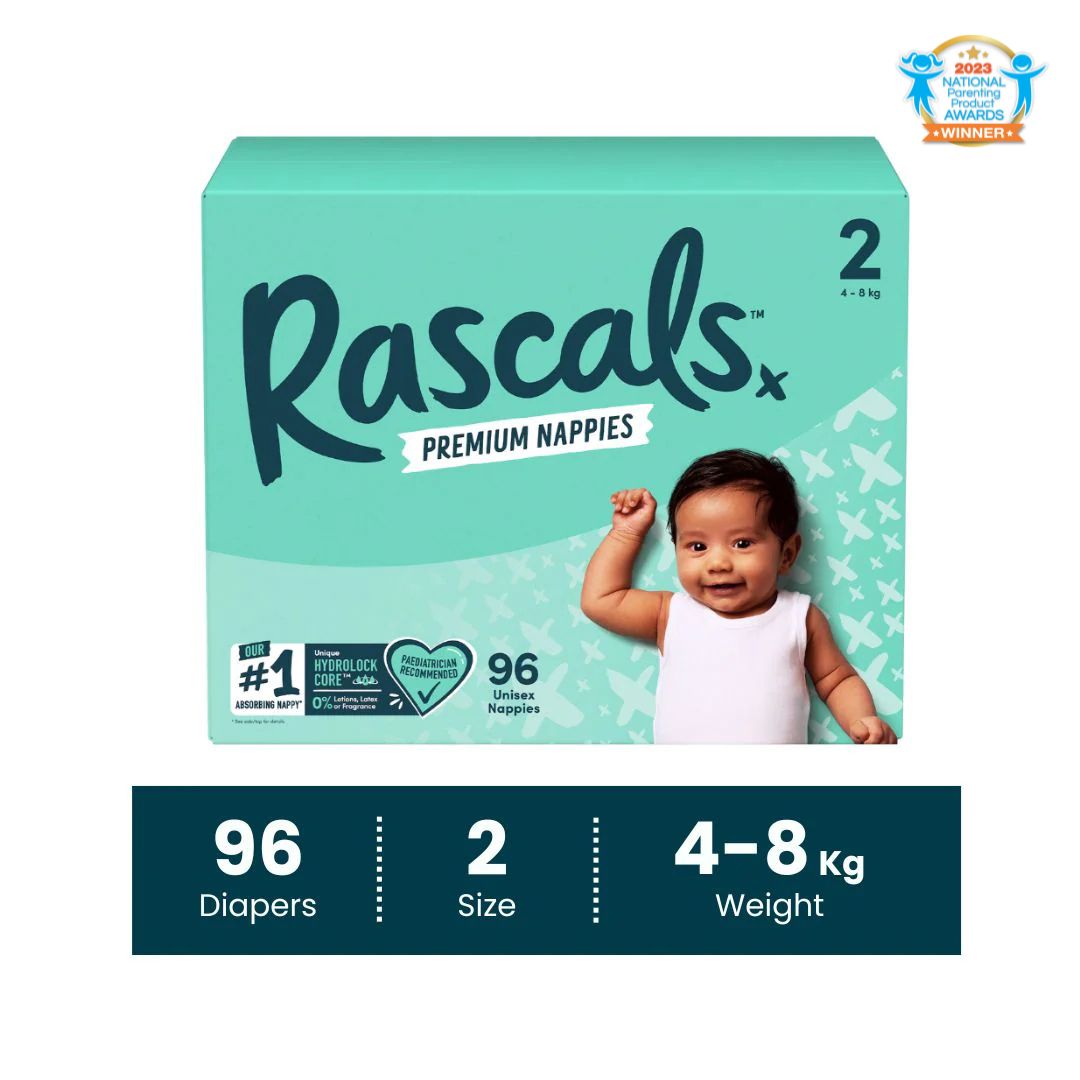 Rascals Premium Baby Diapers Jumbo Box - Size 2, 4-8 kg, 96 Count ...