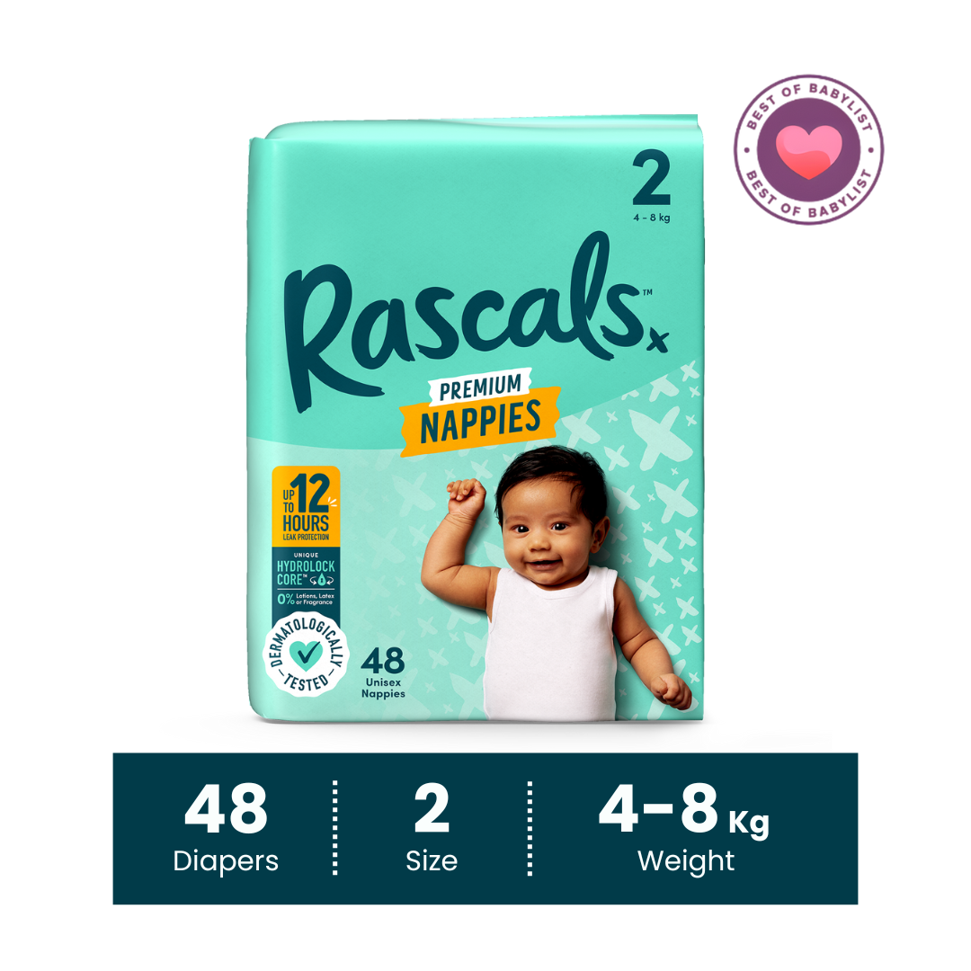 Dizzy Rascal Baby Photo Rascals Premium Baby Tape Diapers - Size 2, 4-8 kg, 48 Count – Rascals ...