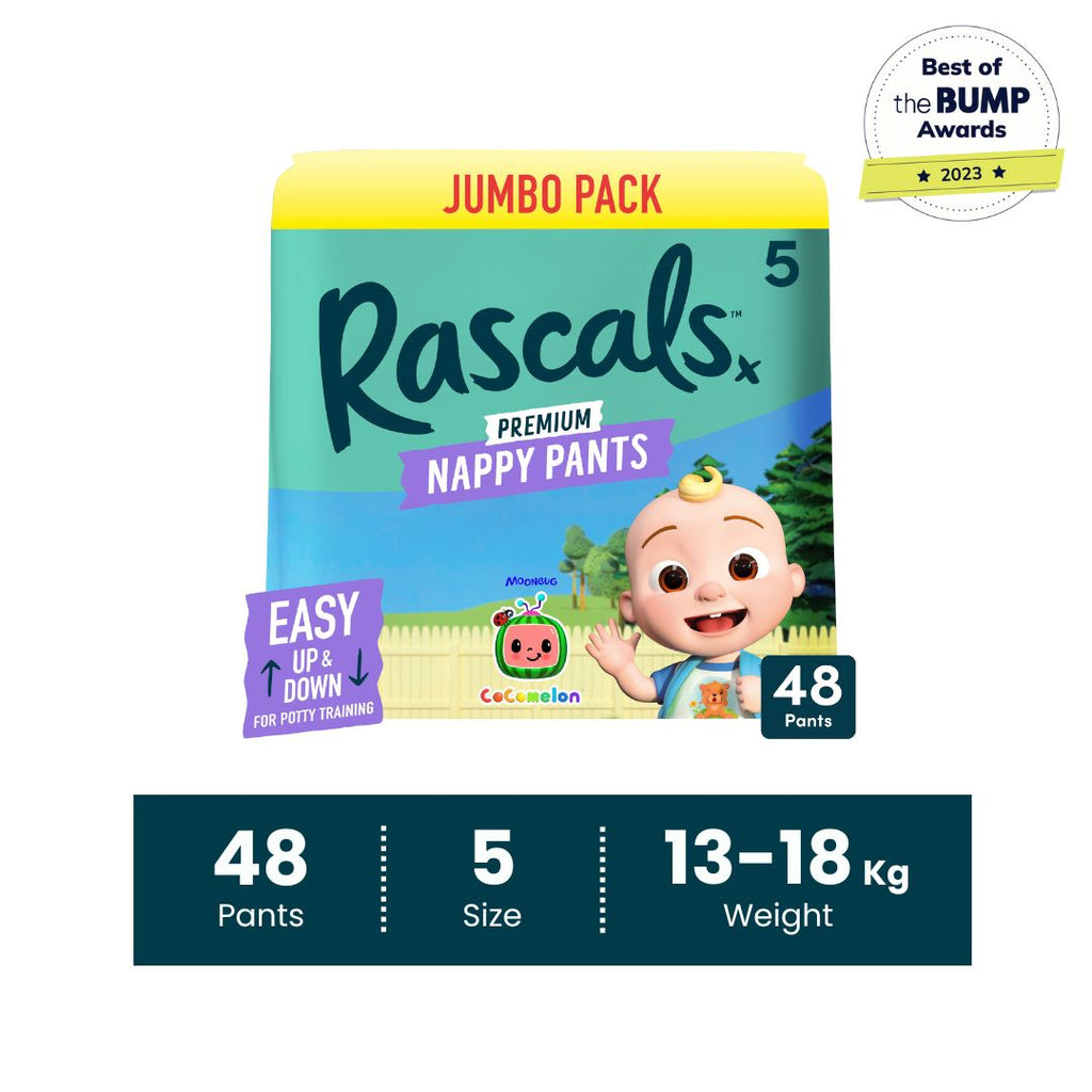 Rascals Cocomelon Edition Training Diaper Pants , Jumbo Pack, Size 5, 13-18 kg, 48 Count
