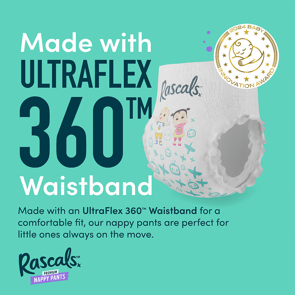 Rascals Cocomelon Edition Training Diaper Pants , Jumbo Pack, Size 5, 13-18 kg, 48 Count