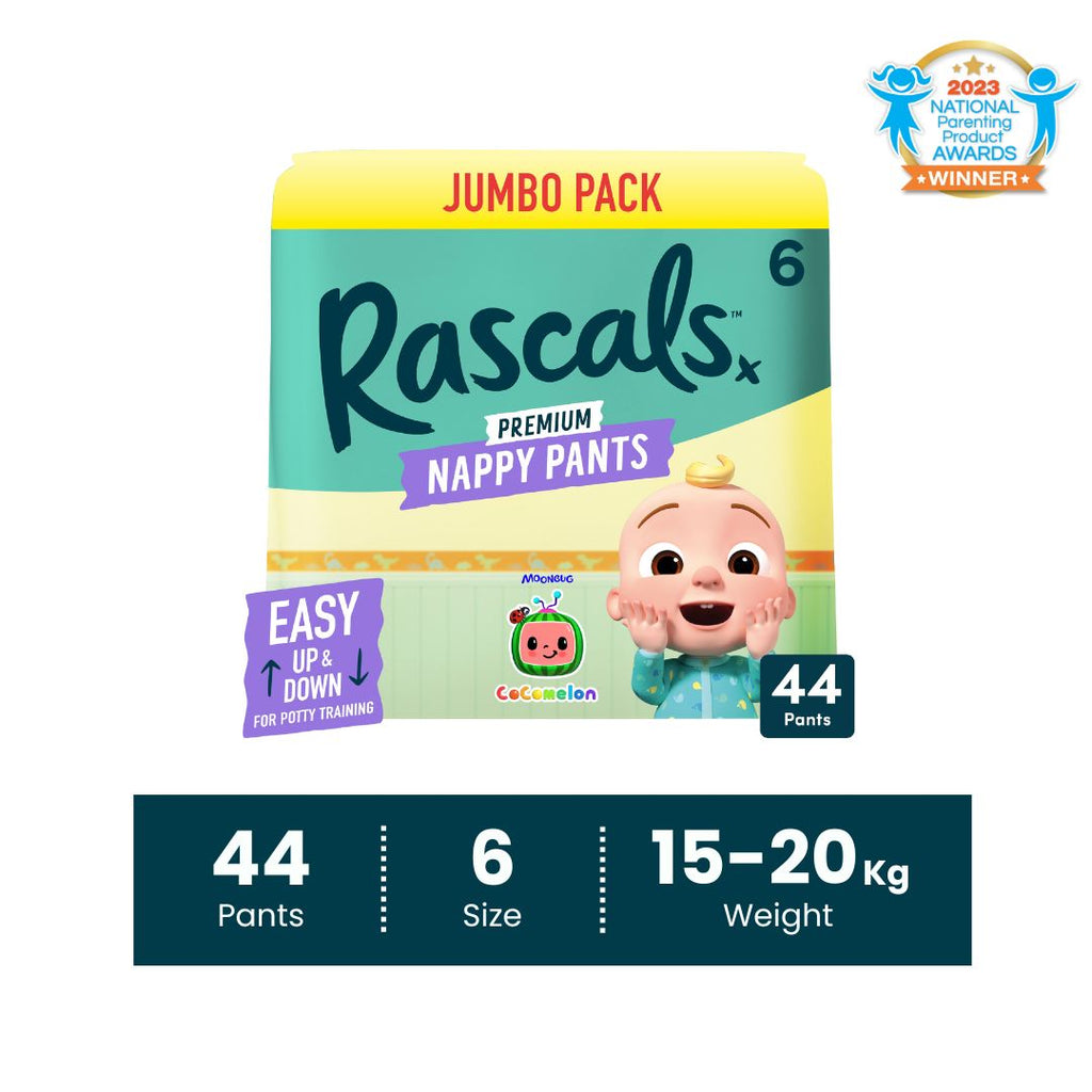 Rascals Cocomelon Edition Training Diaper Pants, Jumbo Pack, Size 6, 15-20 kg, 44 Count