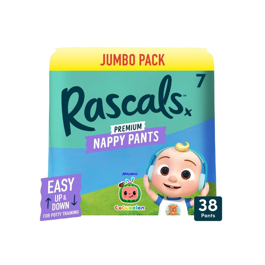 Rascals Cocomelon Edition Training Diaper Pants, Jumbo Pack, Size 7, 17+ kg, 38 Count