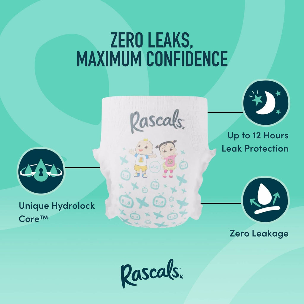 Rascals Cocomelon Edition Training Diaper Pants, Jumbo Pack, Size 7, 17+ kg, 38 Count